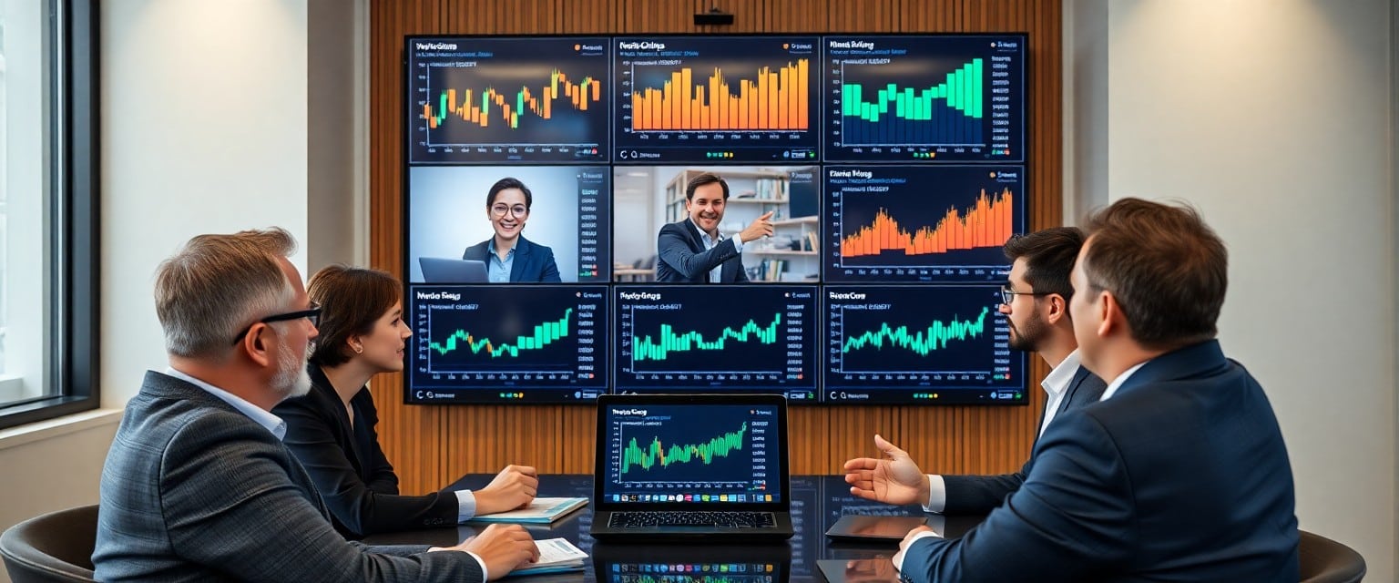 Corporate treasury team engaging in a virtual meeting to discuss stablecoin integration strategies