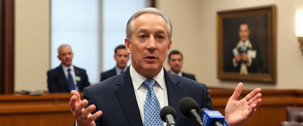 Criminal defense attorney Mark Geragos speaking at a press conference, praising the jury's decision in the Diddy trial