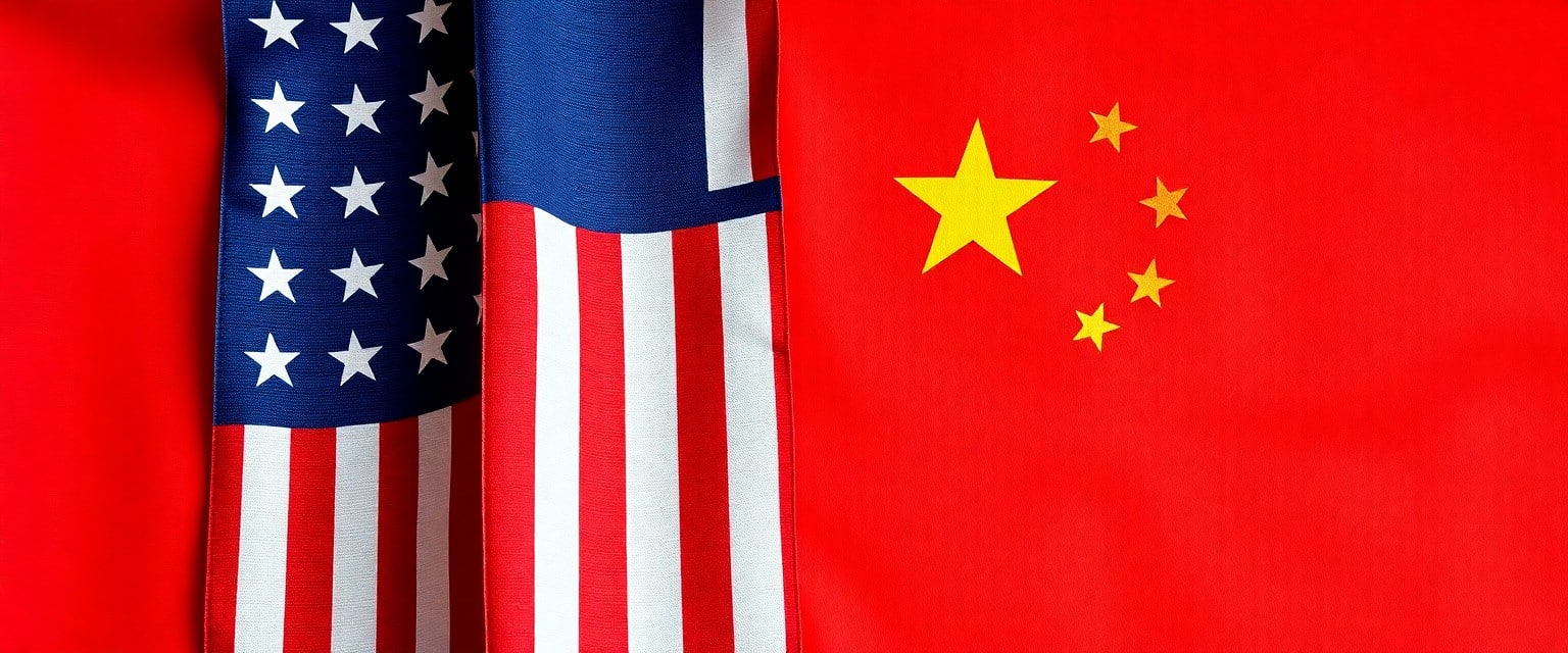 U.S. and Chinese flags side by side, symbolizing upcoming talks on the TikTok deal