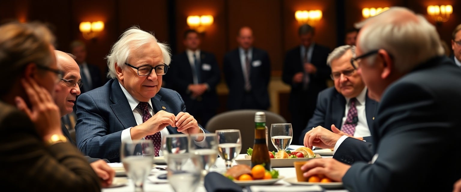 Warren Buffett engaging with investors at Berkshire Hathaway annual meeting