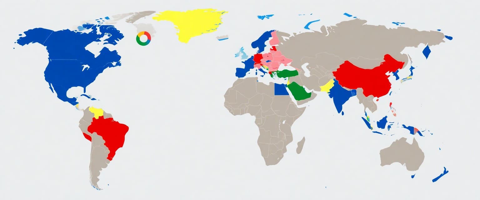 World map showing BRICS countries and potential target nations for new U.S. tariffs