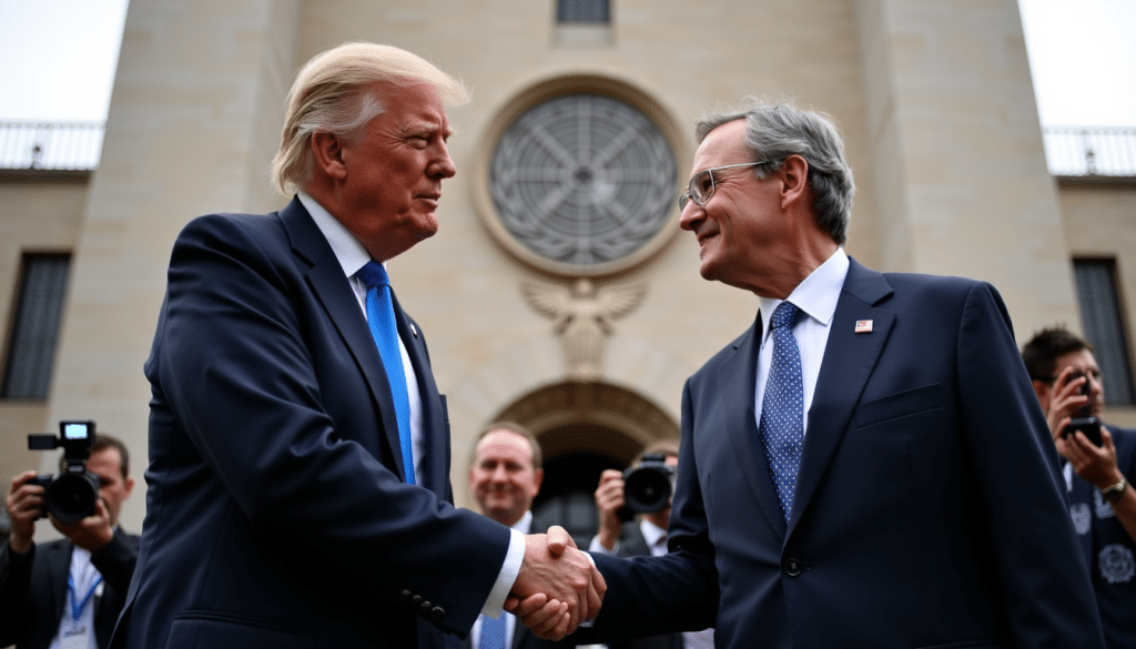 Donald Trump shakes hands with Argentina’s Javier Milei at the United Nations General Assembly in 2025.