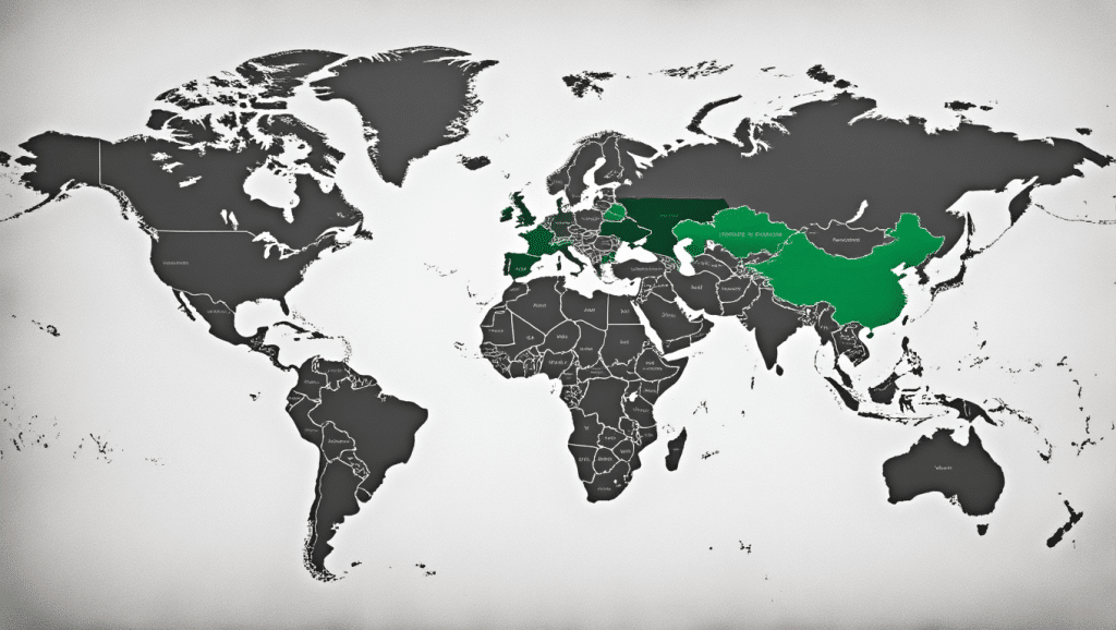 World map showing countries that recognise Palestine in 2025.