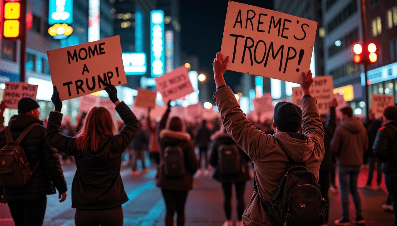 Portland protesters rallying against Trump’s military order.